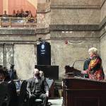 Photo by Alexandria Osborne/WNPA News Service/ The state Senate was gaveled into order on Jan. 9, with the first order of business was to establish rules that allow for in-person sessions.