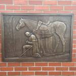 Sequim Gazette photo by Matthew Nash/ This bronze plaque by Ross Pollard of Blue Earth, Minn., was placed recently at George Washington Inn as a recreation of Arnold Fribergs The Prayer at Valley Forge.