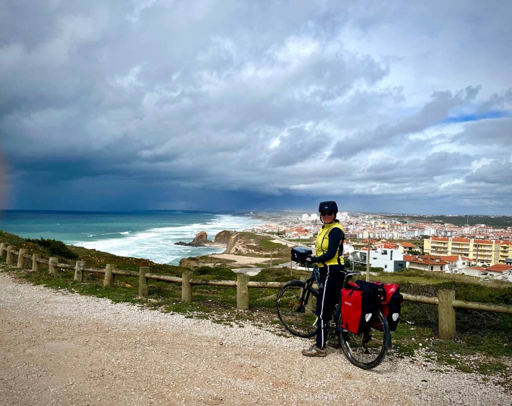 Photo courtesy of Melissa Rosaaen / Melissa Rosaaen gets a gorgeous view during her adventure in Portugal. She presents Shifting Gears: Cycling Lisbon to Amsterdam on Roads Less Traveled at the March 2 Travelers Journal event.