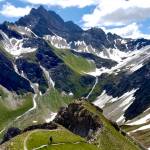 Photo by Kevin Froese/Heidi Kanning / The views inspire awe as Kevin Froese and Heidi Kanning descend from Mont de la Saxe to Col Sapin.