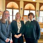 Submitted photo / Sequim Highs Mock Trial club members include, from left, Brody Anderson, Ameila Pozernick and Finn Marlow.