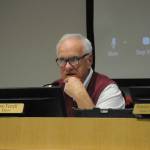 Sequim Gazette photo by Matthew Nash/ Sequim Mayor Tom Ferrell told audience members on Jan. 23 he supports the Sequim School Districts CTE building concept as a no brainer but wasnt sure about the full $250,000 pledge from the city as that money must come from somewhere within the citys budget. As the council considers this, those are things on our mind too, he said.