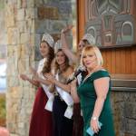 Sequim Gazette file photo by Michael Dashiell / Lynn Horton, right, and Sequim Irrigation Festival royalty greet attendees at the Sequim Irrigation Festival Float Reveal and Kick Off Dinner/Auction at 7 Cedars Casino in 2019.