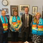 Submitted photoS
Representatives from Habitat for Humanity meet with U.S. Rep. Derek Kilmer (second from right) in early February. Pictured, from left, are: Mark Hodgson, board vice president for Habitat for Humanity of Clallam County; Colleen Robinson, CEO for Habitat for Humanity of Clallam County; Rep. Kilmer, and Sherrana Kildun, Habitat for Humanity Tacoma-Pierce staffer.