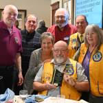 Sequim Gazette photo by Michael Dashiell / David Blakeslee, center, is joined by fellow Sequim Valley Lions members at Sequim-Dungeness Valley Chamber of Commerces 2022 Sequim Citizen of the Year award luncheon at The Cedars at Dungeness golf course on Feb. 28. Blakeslee, the Lions club president, was named the Sequim Citizen of the Year.
Sequim Gazette photo by Michael Dashiell
Sequim Valley Lions Club president David Blakeslee, center, is joined by fellow Lions at Sequim-Dungeness Valley Chamber of Commerces 2022 Sequim Citizen of the Year award luncheon at The Cedars at Dungeness golf course on Feb. 28. Blakeslee was named the 2022 Sequim Citizen of the Year.