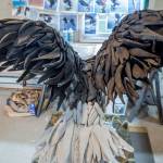 Sequim Gazette photo by Emily Matthiessen
Dozens of driftwood pieces make up the Fisher King eagles feathers. Molly Omann says that driftwood sculptures are a lot like a giant puzzle.