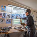 Sequim Gazette photo by Emily Matthiessen
Omann points out her models for Fisher King.