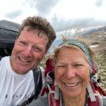 Photo by Carol Bernthal/Adam Henley / Adam Henley and Carol Bernthal stop for a photo op in the alpine country surrounding Pic du Midi Ossau, about 9,462 feet above sea level.