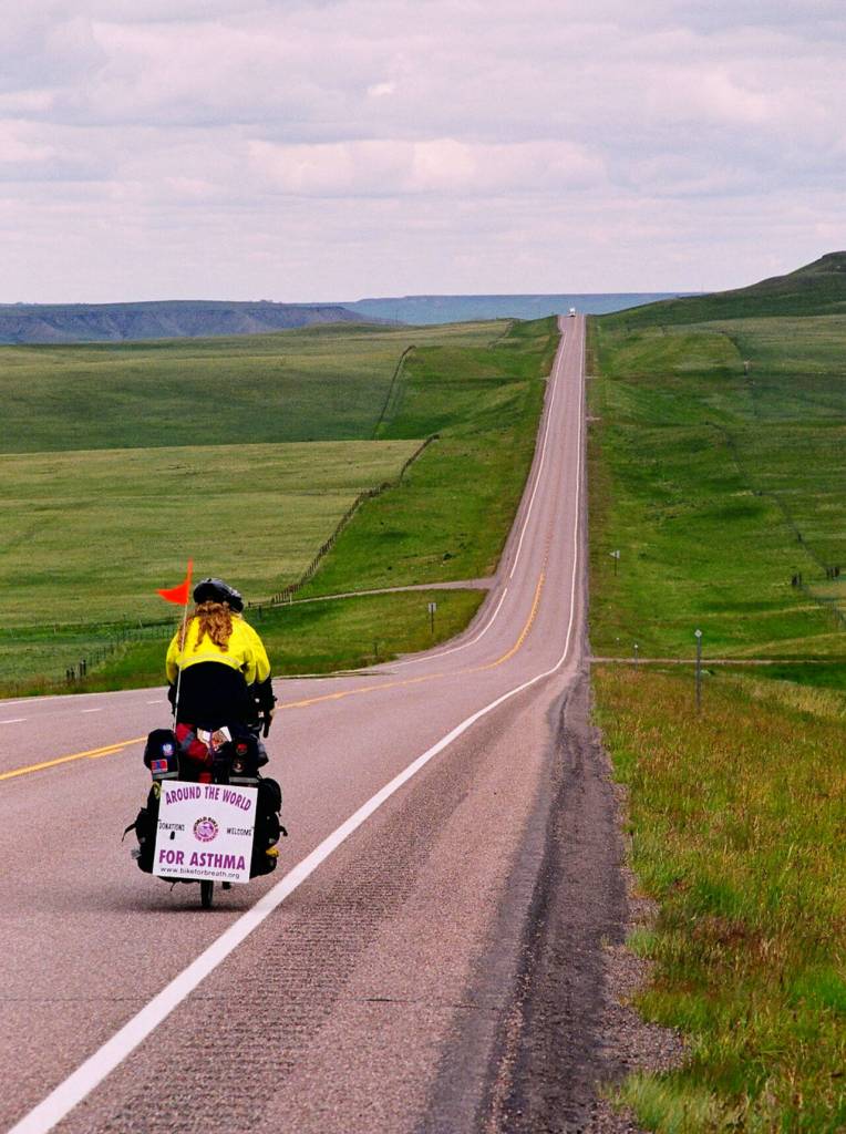 Photo courtesy of Eber family / The Eber family seek to raise awareness of asthma issues during their multi-continent ride.
