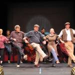 Sequim Gazette photoS by Matthew Nash
Cast members practice a dance number for The Mystery of Edwin Drood at Olympic Theatre Arts, which runs three weekends March 10-26. The musical comedy invites audience members participation to vote on the murderer, and more.