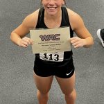 Photo courtesy of Tracie Pyeatt / Riley Pyeatt is all smiles after placing eighth in the 800-meter finals at the Western Athletic Conference Indoor Track Championships in Spokane in late February.