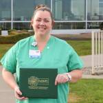 Photo courtesy of Olympic Medical Center / Marie Flanagan, a Registered Nurse with Olympic Medical Center, was recently awarded a DAISY Award for Extraordinary Nurses.