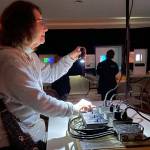 Sequim Gazette photo by Matthew Nash
Natalie Hutton of Port Townsend tries a station at the Interactive Light Experience inside Sequim Prairie Garden Clubs clubhouse in Pioneer Memorial Park on March 4. She came to Sequim to see the Illuminated Drone Show later in the night.