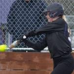 Sequim Gazette photo by Emily Matthiessen / Sequims Lexi King bats in the Wolves 26-11 rout of Bremerton on March 23.