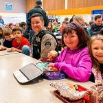 Photo courtesy Helen Haller PTO
Chief criminal deputy Amy Bundy with Clallam County Sheriffs Office meets with second graders from Mrs. Minard and Mrs. Mullikins second grade classes at a Law Enforcement Appreciation Lunch on March 27 in Helen Haller Elementary.