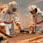 Sequim Gazette photos by Matthew Nash
Atreus Parker and Zische Sylvester, in Michele Canepas class at Olympic Peninsula Academy, visit Mars to uncover rock specimens during an interactive lesson.