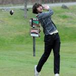 Photo by Keith Thorpe/Olympic Peninsula News Group / Cole Smithson of Sequim takes his tee shot on the first hole on March 30 at Peninsula Golf Course in Port Angeles.