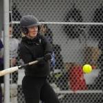 Sequim Gazette photo by Michael Dashiell / Sequims Lexi King looks for a base hit in the Wolves 10-8 home victory over North Mason on March 30.
