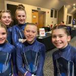 Photo courtesy of Klahhane Gymnastics / Klahhane Gymnastics Gold Team includes (back row, from left) Gracelyn Goss and Daylen Williams, and (front row, from left) Raynee Ciarlo, Elyse Brown and Harper Hilliker.