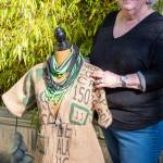 Sequim Gazette photo by Emily Matthiessen / Co-Chair Libby Ballard poses with her creation for the upcoming May 6 Trashion Show, part of the Innovative Arts and Crafts Fair during the Sequim Irrigation Festival,