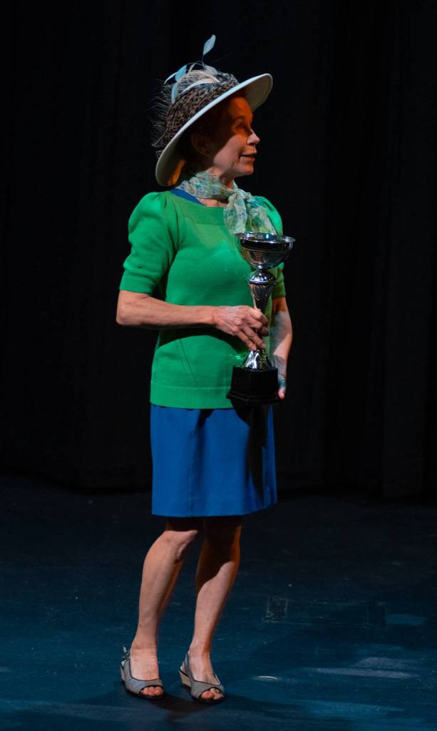 Sequim Gazette photo by Emily Matthiessen / marilyn snook plays Marie in Calendar Girls, an OTA production based on the true story of a group of Yorkshire women and a local professional photographer who produce a discretely nude calendar to raise money for cancer research 24 years ago. Currently they have raised more than 6 million pounds.