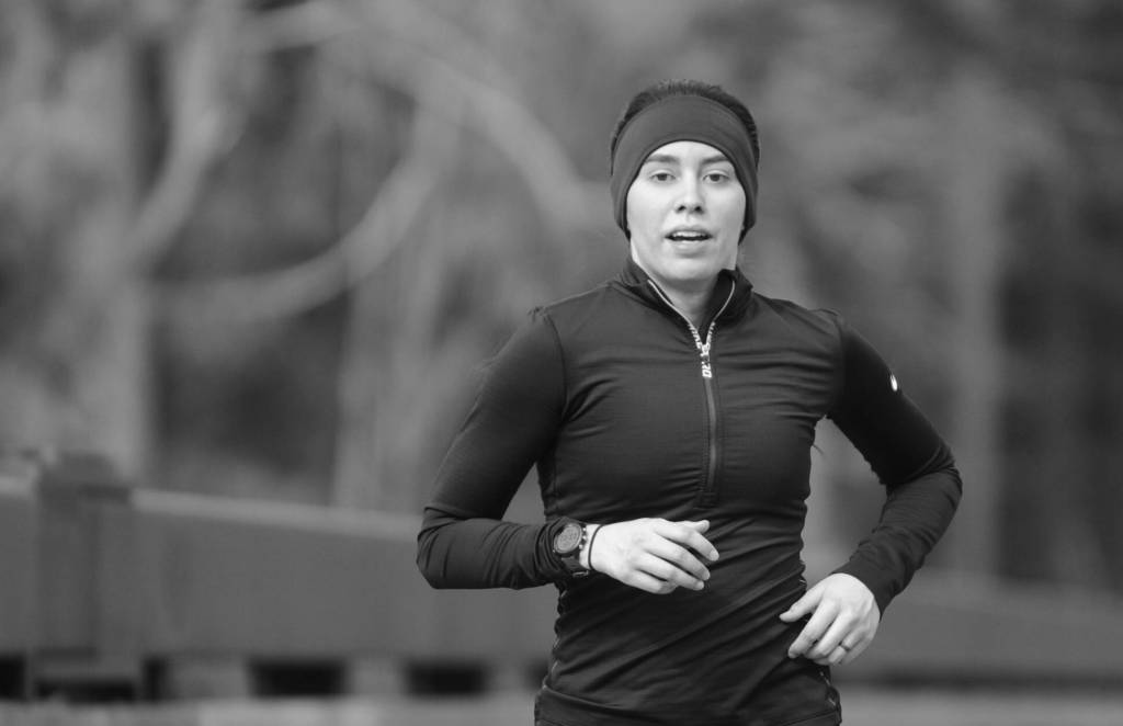 Sequim Gazette photo by Michael Dashiell / Alexis Neal races to a womens division 5k victory at the 2023 Railroad Bridge Run on April 22. Neal finished in 23 minutes, 4 seconds  good for 10th overall.