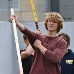 Sequim Gazette photo by Michael Dashiell / Sequim High junior Ari Skov, pictured here at a practice last week, has a personal best pole vault mark of 11-6 this season.