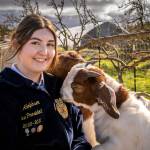 Photo courtesy of Bill McFarland/Sequim FFA / Sequim High student Jill Adolphsen recently earned Washington state FFAs Proficiency Winner in Goat Production award.