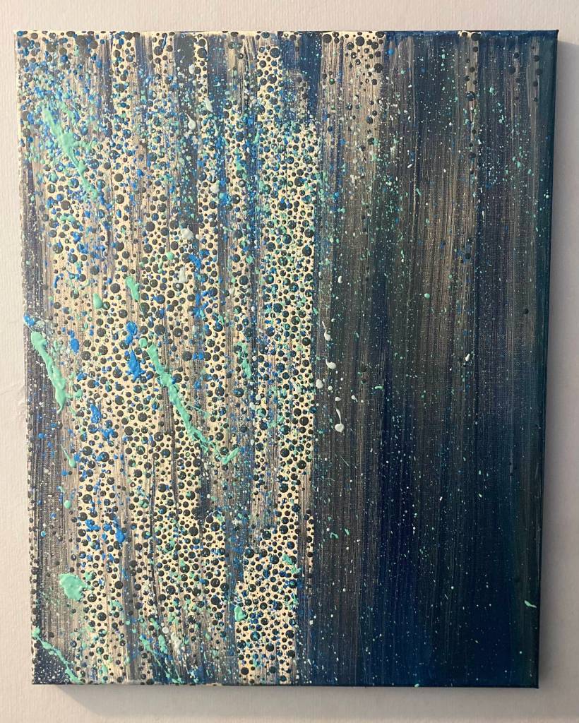 Art courtesy of Emma Gockerell / Ungaily Fall by Emma Gockerell, a featured artist at Locally Known Cowork, 112 W. Washington St.