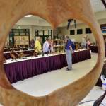 Sequim Gazette file photo by Matthew Nash
Olympic Driftwood Sculptors move the clubs show from Sequim Middle School, seen here in 2018, to the Dungeness River Nature Center from May 20-21. More than 70 driftwood art pieces will be on display.