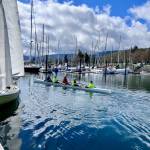 Photo courtesy of Linda Carlson
Students pull at the oars in Sequim Bay Yacht Clubs training shell.