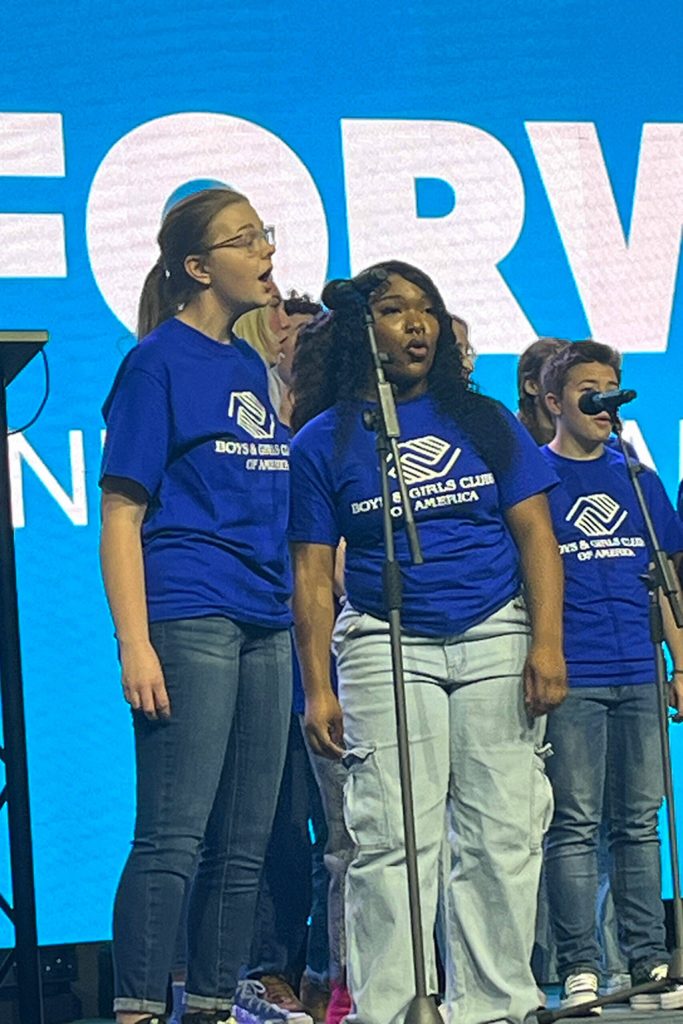 Photo courtesy Mary Budke/ Pearle Peterson, left, sings with other National Youth Talent Performers at the Boys & Girls Clubs of Americas National Conference in Orlando, Fla. in May.