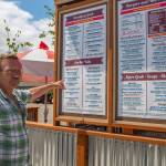 Sequim Gazette photo by Emily Matthiessen
Tracy Bloom points to the kids menu, emphasizing that the prices are so families can afford to eat at Country Coffee and Grub in Carlsborg for breakfast, lunch or dinner. He consulted clients of the local childcare center, Country Acre Child Care and Early Learning Center when choosing foods that children would enjoy.