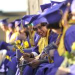 Sequim Gazette photo by Michael Dashiell / Brandon Linson and fellow members of Sequim High Schools Class of 2023 enjoy commencement ceremonies on June 16.