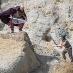 Sequim Gazette photo by Emily Matthiessen / Andrew Lumm, as a pirate, and Rivers Maynard, as Peter Pan, face off with their swords in a pose reminiscent of one of the scenes in Sequim Acrobatics upcoming production, Neverland, set to be performed this Friday at 7 p.m. and Saturday at 5 p.m. in the Sequim High School auditorium.