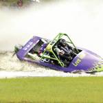 Photo by Olivia Harnack/Whitman County Gazette
Driver Vaughan Trapp and navigator Matt Denson of Live Wire sprint boat racing based in Sequim compete at Webbs Slough in Whitman County on June 17.