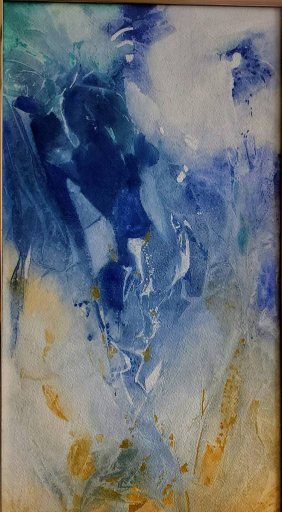 Artwork courtesy of Blue Whole Gallery / Running In the Rain by Carol Janda, a featured artist at the Blue Whole Gallerys Creativity Comes in Many Forms exhibit in July.