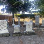 Sequim Gazette photo by Megan Rogers / Sequim Prairie Garden Club members are helping to restore the tombstones, featured here in a corner of the park.