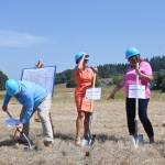 Sequim Gazette photo by Michael Dashiell
Dignitaries help break ceremonial ground on the Brownfield Road Project on July 5, Pictured, from left, are: U.S. Rep. Derek Kilmer; First Fed CEO Matt Deines; First Fed First Fed Community Foundation board member Dawnya Scarano; Colleen Robinson, CEO of Habitat for Humanity of Clallam County, and Mark Hodgson, Habitat for Humanity of Clallam County boards vice president.