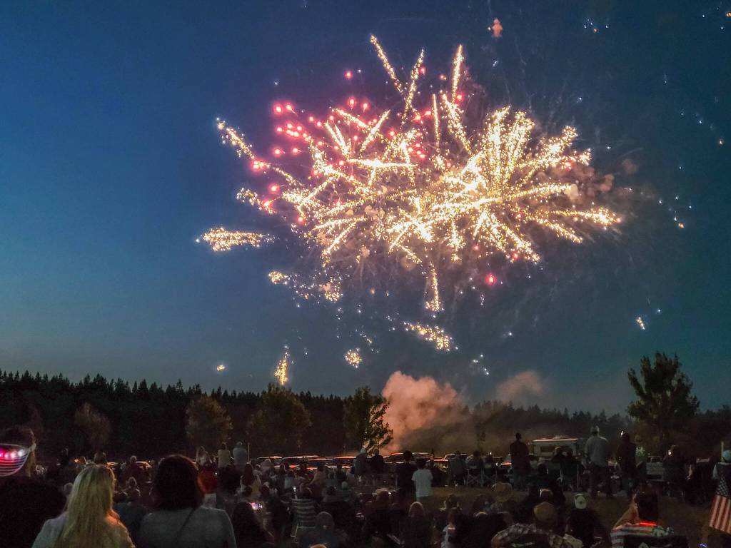 Sequim Gazette photo by Michael Dashiell 
Fireworks, courtesy of Western Fireworks Display, light up the skies over Carrie Blake Community Park to cap Sequims Independence Day celebration on July 4.