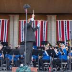 Sequim Gazette photo by Emily Matthiessen
Tyler Benedict leads the Sequim City Band at last weeks Independence Day celebration.