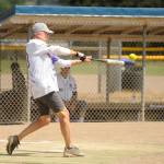 Sequim Gazette photo by Michael Dashiell / Sequim Greywolves Randy Smith looks for a base hit in a July 8 match-up with the Victoria Raiders.