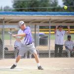 Sequim Gazette photo by Michael Dashiell / Sequim Greywolves Norm Forney looks for a base hit in a July 8 match-up with the Victoria Raiders.