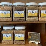 Sequim Gazette photo by Matthew Nash/ Ancient grains are grown and harvested at Olympic Bluffs Cidery and Lavender Farm. Owners partnered with Washington State Universitys Breadlab to plant various wheat and offer it for sale in the lavender barn store.