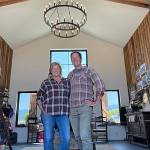 Sequim Gazette photo by Matthew Nash/ Ginger and Scott Wierzbanowski stand inside their lavender barn at Olympic Bluffs Cidery and Lavender Farm in Agnew. Theyve opened the lavender business for the first time this summer offering 30-plus lavender products, U-cut lavender, and more. Theyll tentatively begin operating their cidery in late summer.