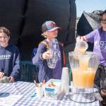 Sequim Gazette photo by Emily Matthiessen
Harper Hilliker, Marlow Kendall and Sadie Miller of B&B Family Farm serve up lemonade by donation during Lavender Weekend.