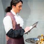 Mahina Hawley Photography / Simon Close as Brian, a Footman, polishing silver in the Port Angeles Community Players 2022 production of The Wickhams Christmas at Pemberley.