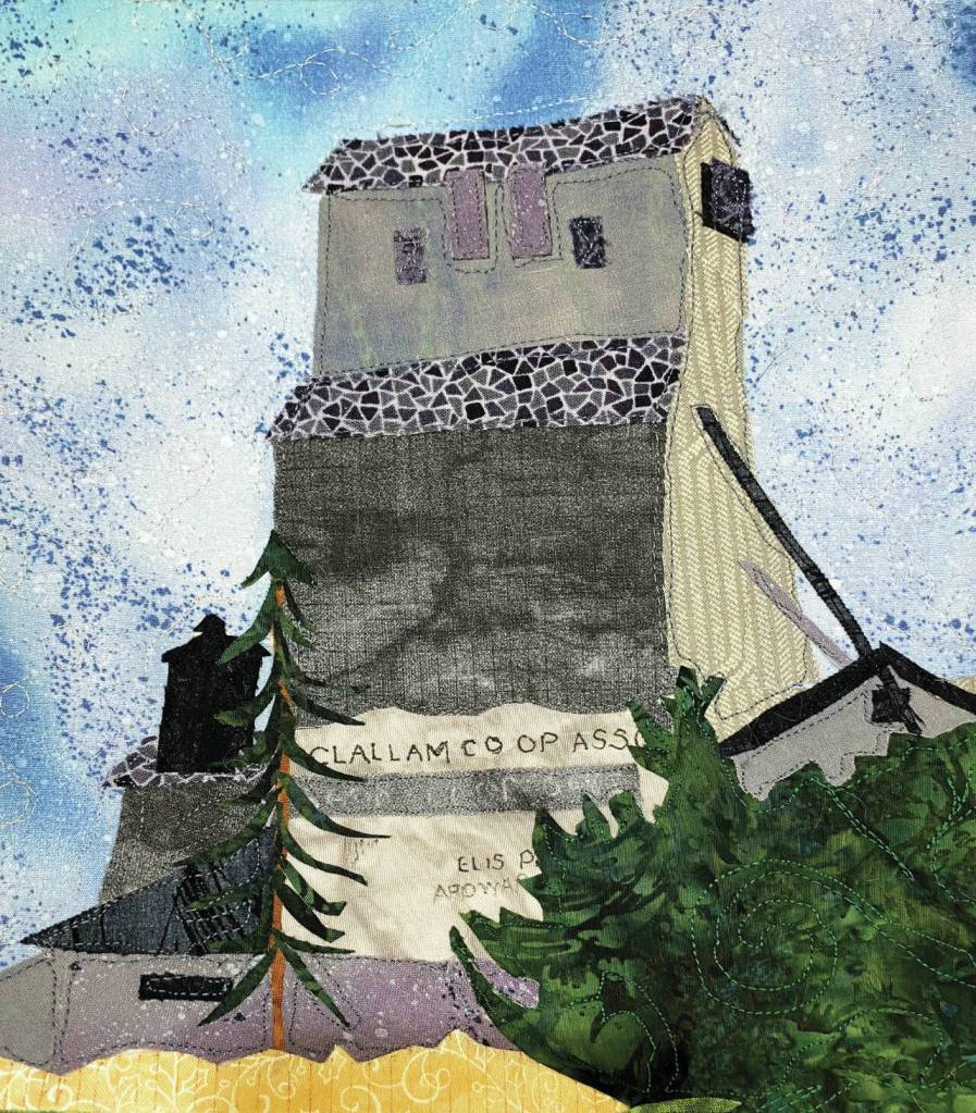 Artwork courtesy of Norma Herbold / View artwork from the Peninsula Art Quilters, such as this piece, Sequim Granary, by Norma Herbold, in the Judith McInnes Tozzer Art Gallery at Sequim Museum & Arts during the First Friday Art Walk on Aug. 4.