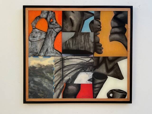 Photo by Pat McCollum / Weather Change, by mixed media artist Mike McCollum, is one of the pieces exhibited and for sale at Dandelion Botanical Company, 4681 Sequim-Dungeness Way, until the end of August.