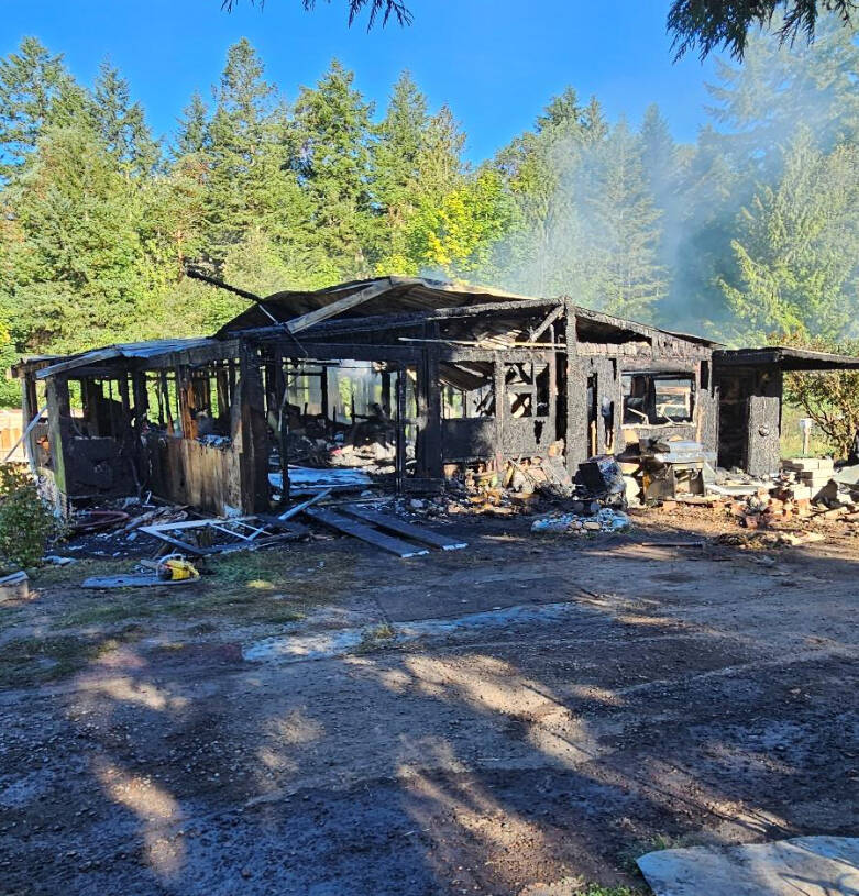 Photo courtesy of Clallam County Sheriffs Office
A deceased male was found inside a structure fire on the 300 block the Blue Grouse Lane near East Sequim Bay in the early morning hours of Wednesday, Aug. 2. The Clallam County Sheriffs Office later identified the man as 44-year-old Brian J. Long.